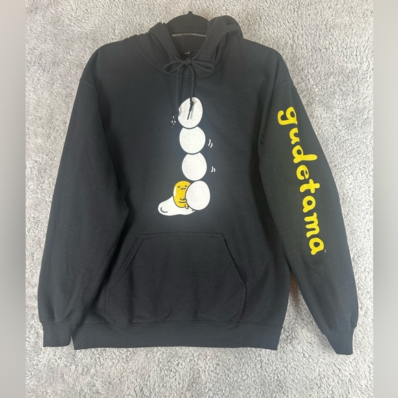 Gudetama Sanrio Hoodie Long Sleeve Black Sweatershit Women’s, Size M - Picture 3 of 14